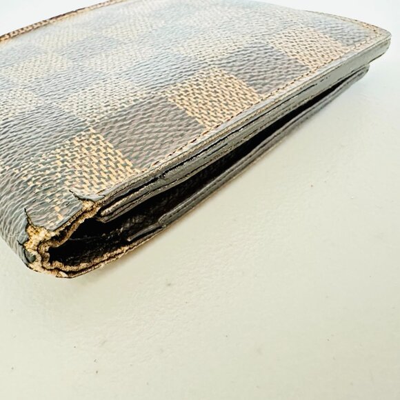 AUTHENTIC DAMIER EBENE BIFOLD MEN'S WALLET VINTAGE CA2152 MADE IN SPAIN - Picture 8 of 12